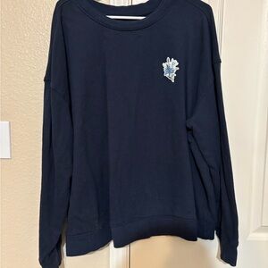 Goodfellow & Co Navy Crew Neck Sweater with Floral Detail